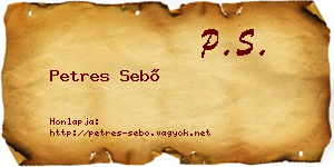 Petres Sebő névjegykártya